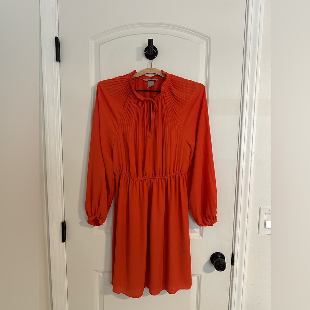 H&M Vibrant Orange Long Sleeve Dress